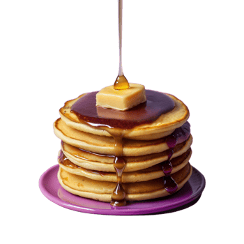 A stack of pancakes with syrup dripping from the top png