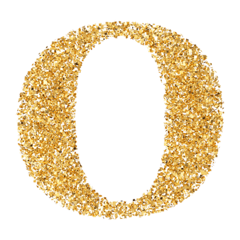 Golden Glitter 3D Number 0 png