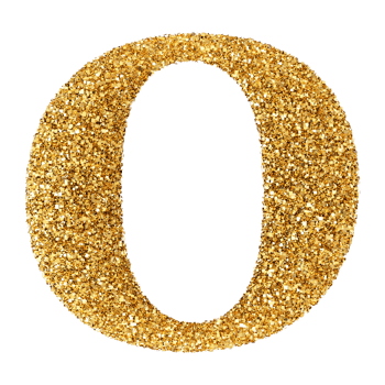 Golden Glitter 3D Number 0 png