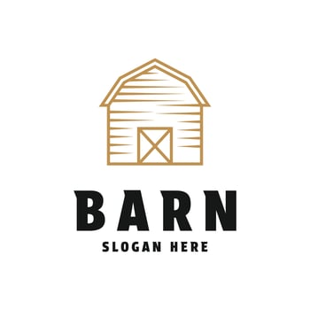 barn farm gold logo design concept idea vector
