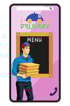 delivery man courier flat stock illustration vector
