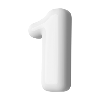 Silver 3D Number 1 png