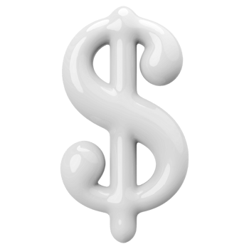 Silver 3D Dollar Symbol png