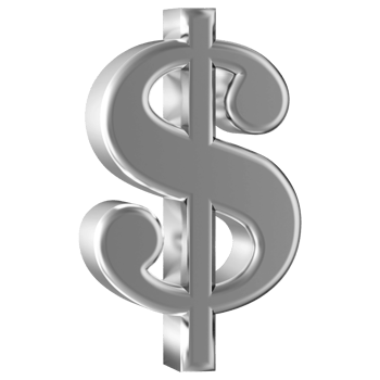 Silver 3D Dollar Symbol png