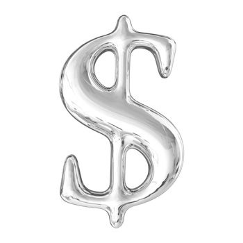 Silver 3D Dollar Symbol png