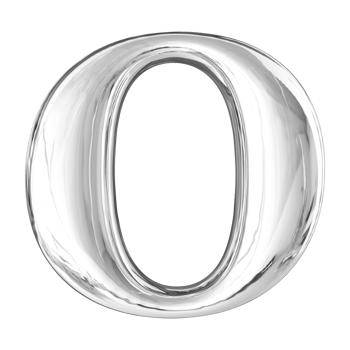 Silver 3D Number 0 png