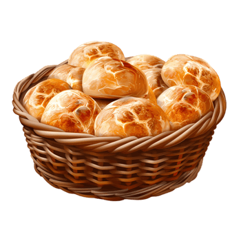 A Basket Full of Golden Brown Bread Rolls png