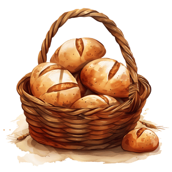 Basket of Freshly Baked Bread png