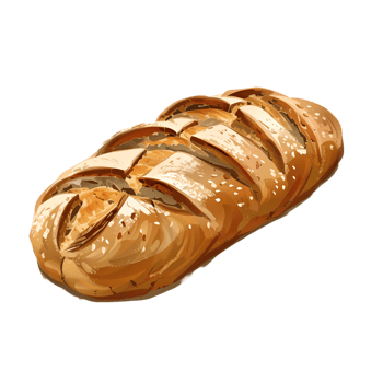 Freshly Baked Bread Loaf with Sesame Seeds png