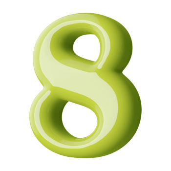 Green 3D Number 8 png