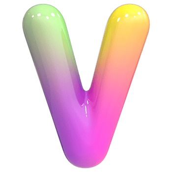 Font v 3D, Color Gradient png