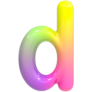 Font d 3D, Color Gradient png