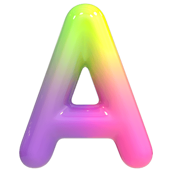 Font A 3D Rendering, Color Gradient png