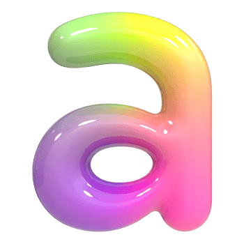 Font a 3D, Color Gradient png