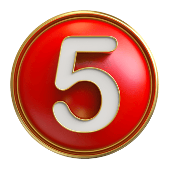 Icon 3D Number 5 png
