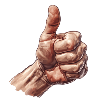 A Hand Gesture of Approval, Painted in a Dynamic Style png