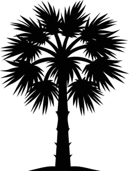 Palmetto tree silhouette on white background vector