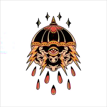 black cloud tattoo design vector