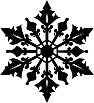 A silhouette of a snowflake clip art design vector