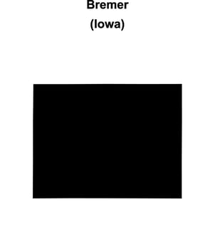 Bremer County, Iowa blank outline map vector