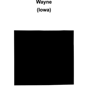 Wayne County, Iowa blank outline map vector