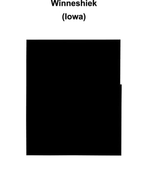 Winneshiek County, Iowa blank outline map vector