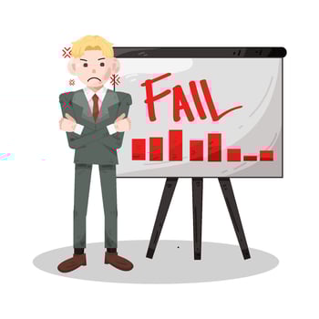 Illustration of failed businessman vector