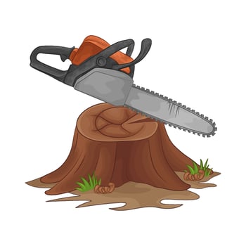 Illustration of chainsaw vector