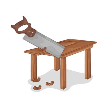 Illustration of hand saw vector