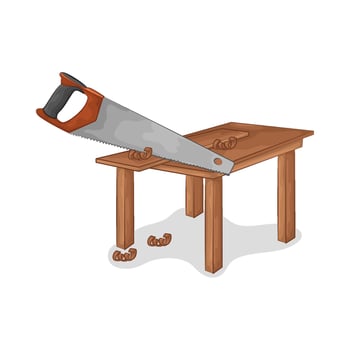 Illustration of hand saw vector
