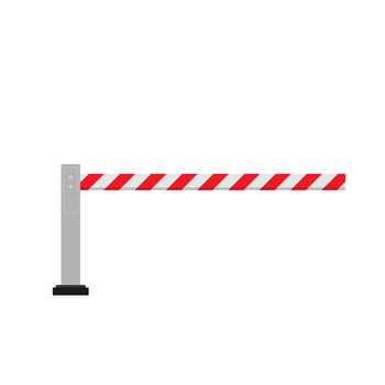 Stop sign . Closed automatic barrier on white background. illustration. vector