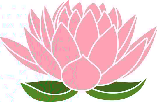 Stencil lotos rose flower clipart Hand drawn cartoon nature vector