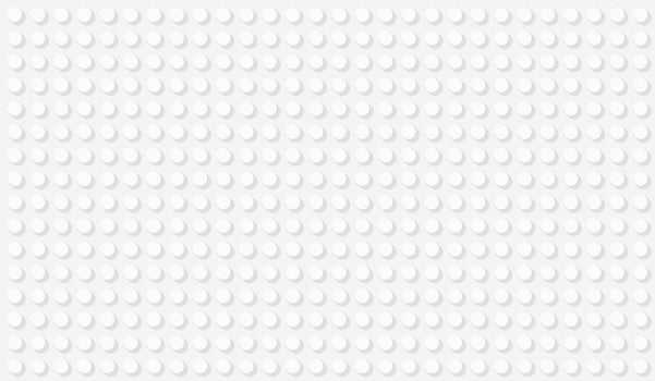 White Plastic Toy Baseplate Background With Grid of Circular Studs, Wide Banner 16x9 Backdrop vector