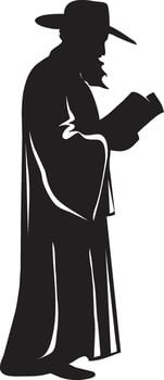 silhouette of Yom Kippur on white background vector