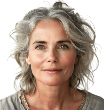 Happy senior woman smiling at the camera on isolated transparent background png