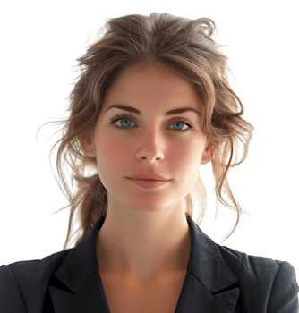 Portrait of a smiling businesswoman on isolated transparent background png