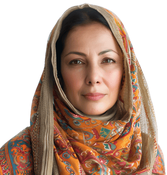 Happy senior pakistani woman smiling at the camera on isolated transparent background png