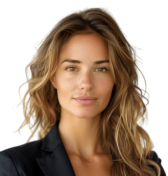 Portrait of a smiling businesswoman on isolated transparent background png