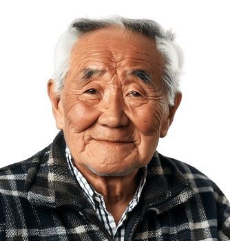 Korean old man gesturing on isolated transparent background png