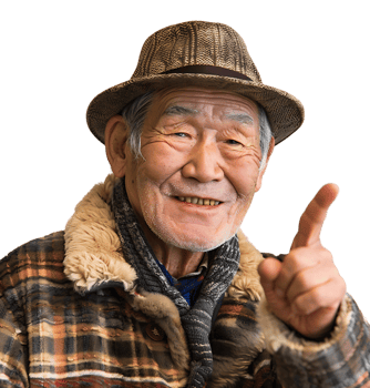 Korean old man gesturing on isolated transparent background png