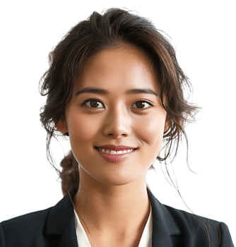 Shot of a smiling businesswoman with black coat while isolated on white on isolated transparent background png