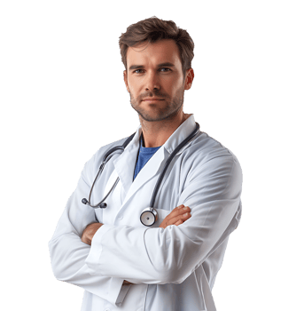 Confident male Medical Professional on isolated transparent background png