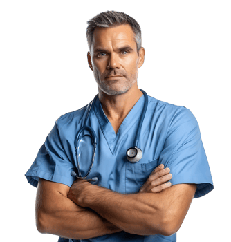Confident male Medical Professional on isolated transparent background png