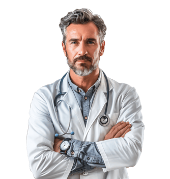 Confident male Medical Professional on isolated transparent background png