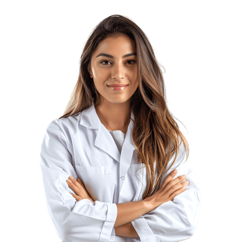 Confident female Medical Professional on isolated transparent background png