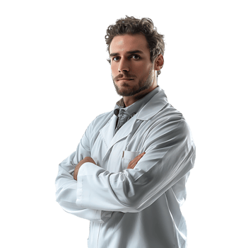 Confident male Medical Professional on isolated transparent background png