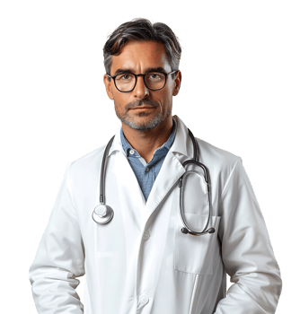 Confident male Medical Professional on isolated transparent background png