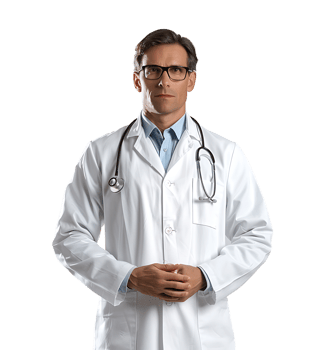 Confident male Medical Professional on isolated transparent background png