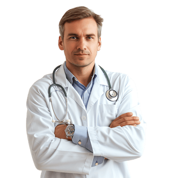 Confident male Medical Professional on isolated transparent background png