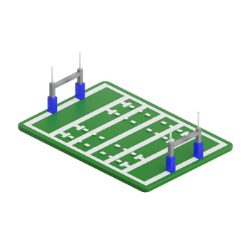 3D render rugby field icon illustration. Isolated on transparent background png